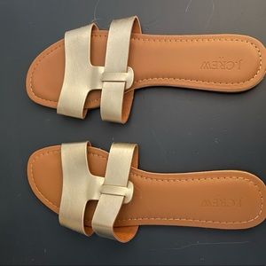 Gold slides j crew
